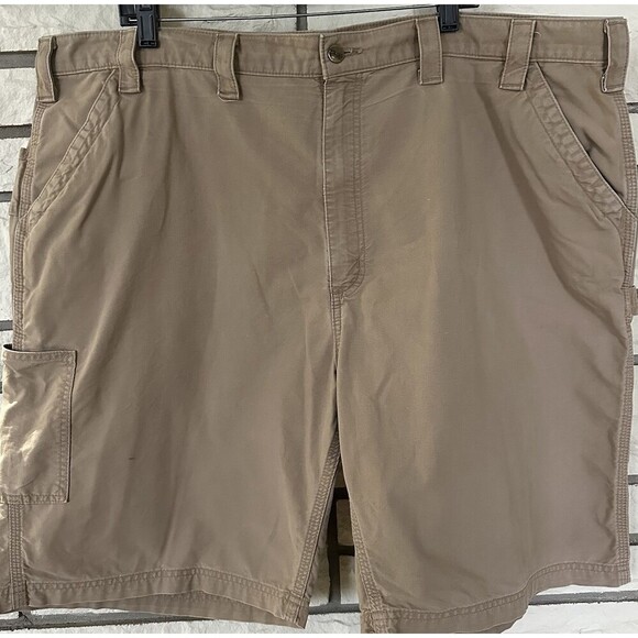 Carhartt Shorts Men’s 46 Beige Rugged Original Fit Carpenter Canvas Workwear - Picture 1 of 8